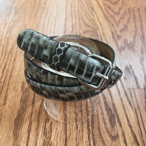 Ann Taylor Genuine Leather Snake Print Be…